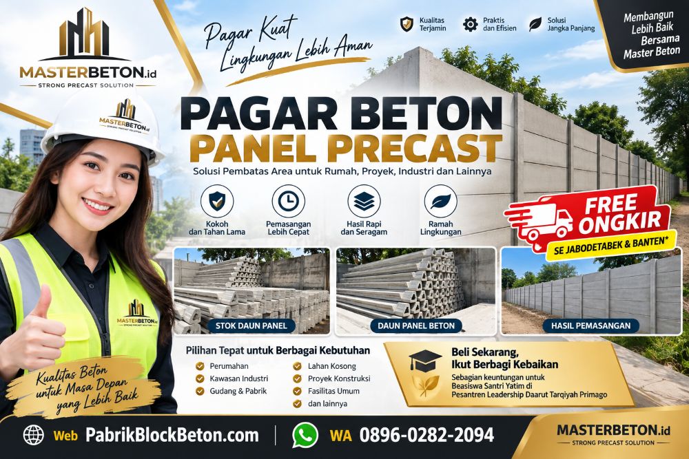 Pabrik Jual Pagar Beton Panel Precast di Jakarta Bogor Depok Tangerang Bekasi Serang Cilegon Pandeglang