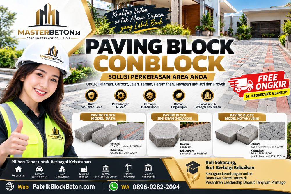 Pabrik Jual Paving Block FREE ONGKIR ke Jakarta Bogor Depok Tangerang Bekasi Serang, Cilegon, Lebak, Pandeglang Banten